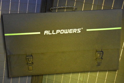 Allpowers 140w-Solartasche kompatibel zu Anderson, DC5521 und Alligtor Clips inklusuve Solar-Controler mit USB-Anschlüssen, Statusleuchte für Sonneneinstrahlung, 18V-Ausgang sowie ein Eingang für ein weiteres paralleles Solarpanel